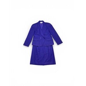 CHRISTIAN DIOR Vintage Purple Skirt & Jacket Suit Set Wool